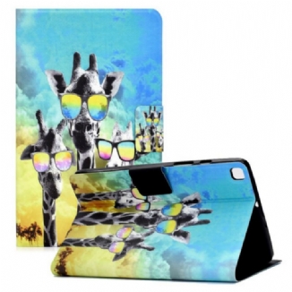 Capa Flip Para Samsung Galaxy Tab A7 Lite Girafas Divertidas