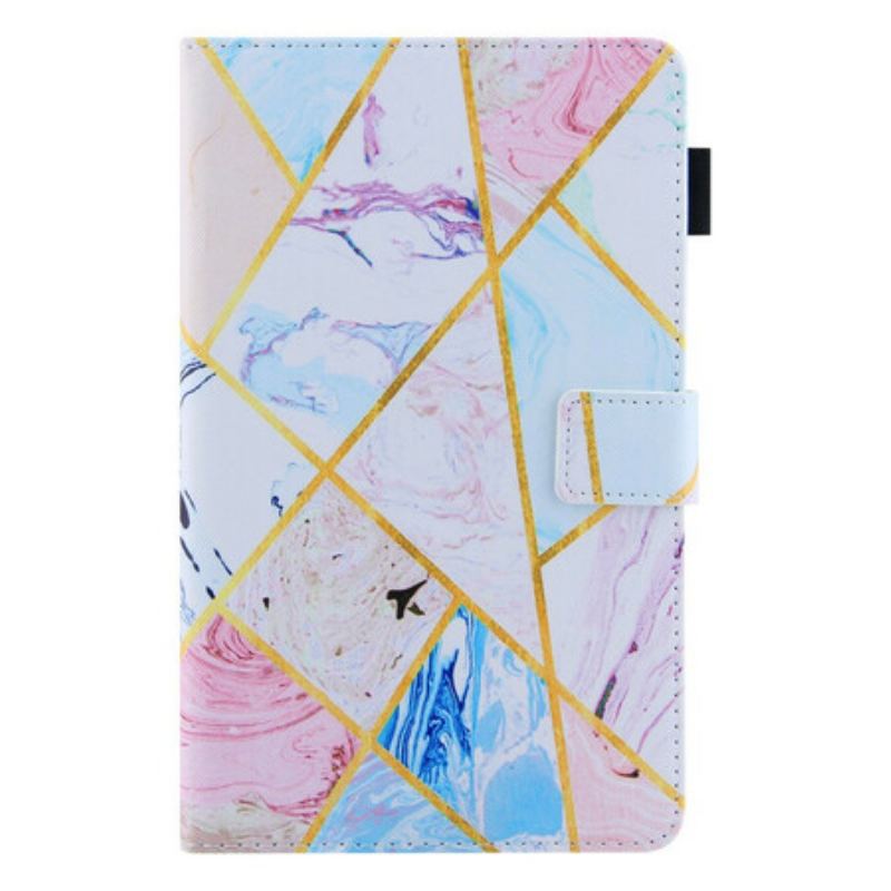 Capa Flip Para Samsung Galaxy Tab A7 Lite Influência Do Mármore