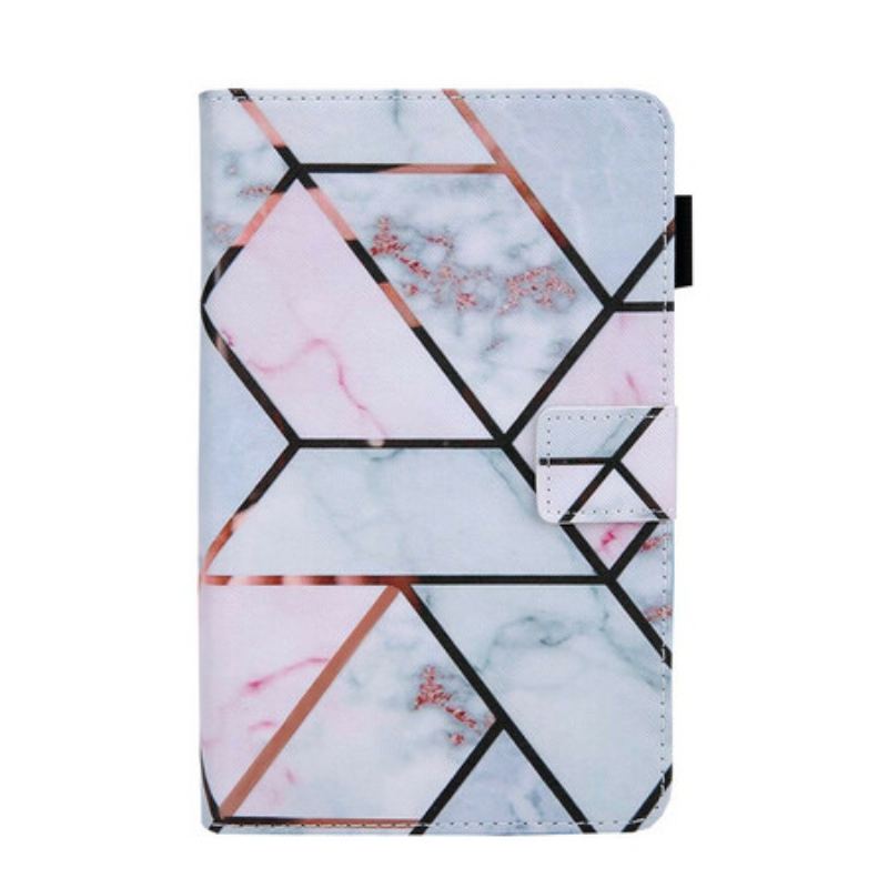 Capa Flip Para Samsung Galaxy Tab A7 Lite Mármore Geométrico