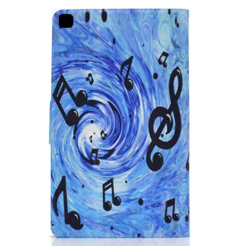 Capa Flip Para Samsung Galaxy Tab A7 Lite Notas Musicais