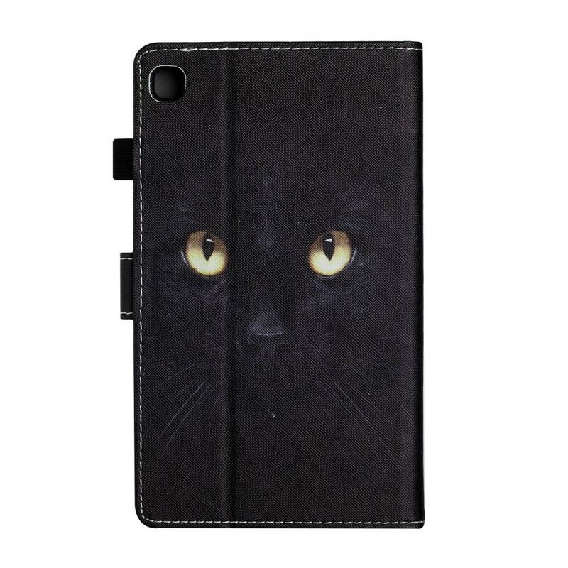 Capa Flip Para Samsung Galaxy Tab A7 Lite Olhos De Gato Preto