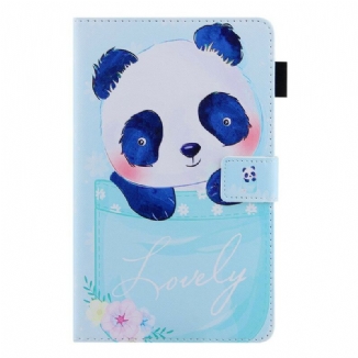 Capa Flip Para Samsung Galaxy Tab A7 Lite Panda Fofo