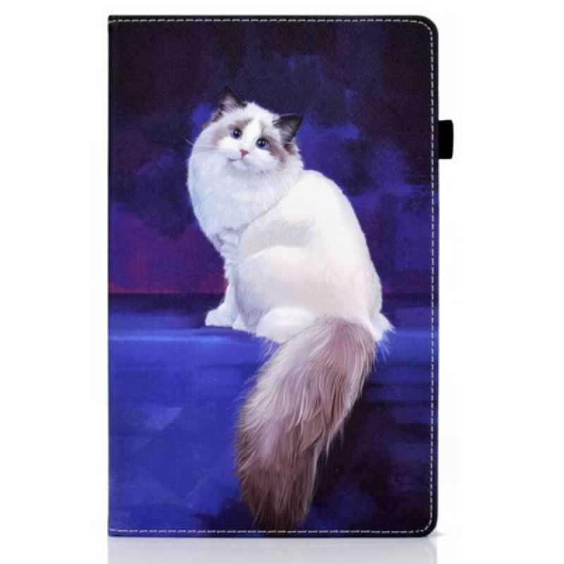 Capa Para Samsung Galaxy Tab A7 Lite Gato Branco