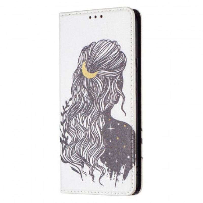 Capa De Celular Para Samsung Galaxy A53 5G Flip Cabelo Bonito