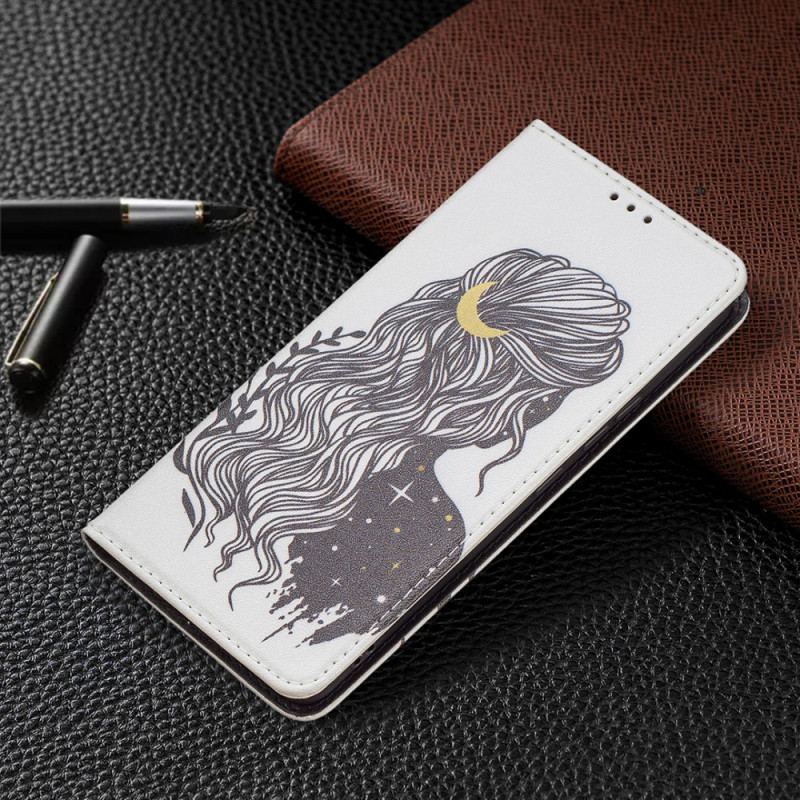 Capa De Celular Para Samsung Galaxy A53 5G Flip Cabelo Bonito