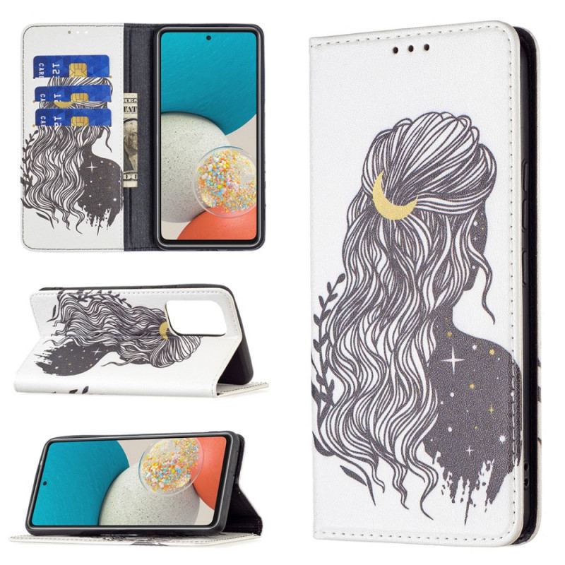 Capa De Celular Para Samsung Galaxy A53 5G Flip Cabelo Bonito