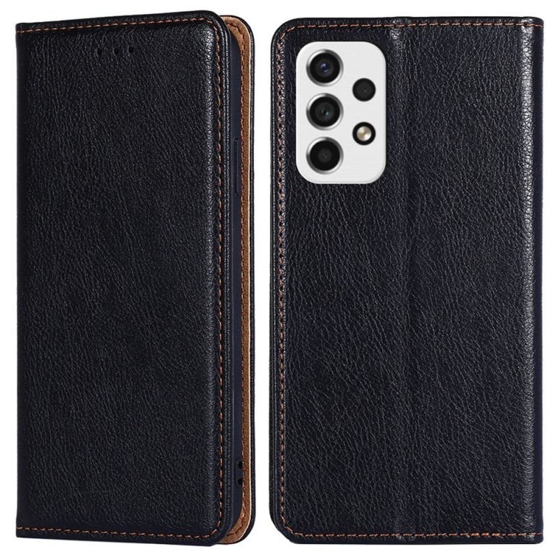 Capa De Celular Para Samsung Galaxy A53 5G Flip Costura De Couro Falso