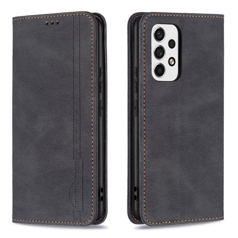 Capa De Celular Para Samsung Galaxy A53 5G Flip Costura Rfid Cor Binfen