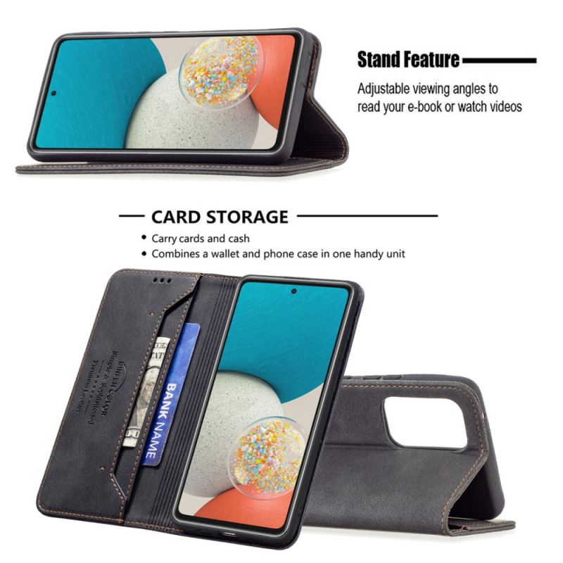 Capa De Celular Para Samsung Galaxy A53 5G Flip Costura Rfid Cor Binfen