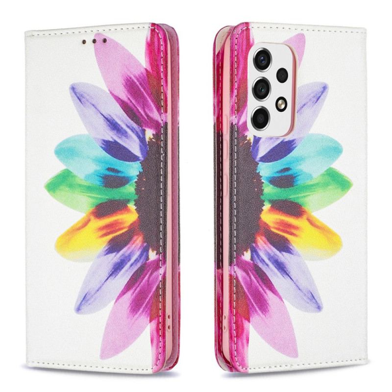 Capa De Celular Para Samsung Galaxy A53 5G Flip Flor Aquarela