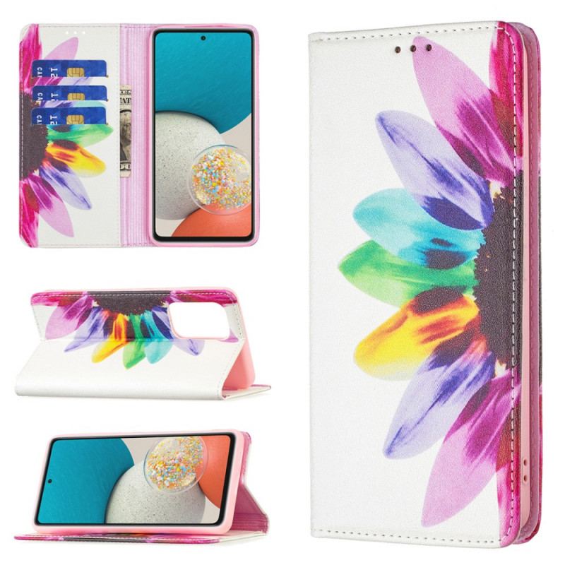 Capa De Celular Para Samsung Galaxy A53 5G Flip Flor Aquarela