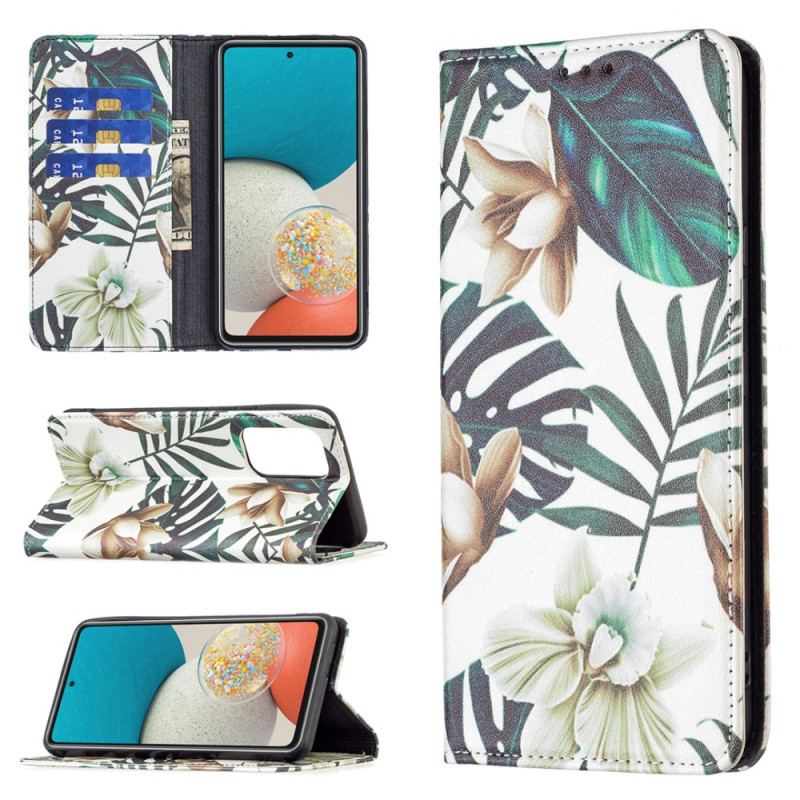 Capa De Celular Para Samsung Galaxy A53 5G Flip Folhas