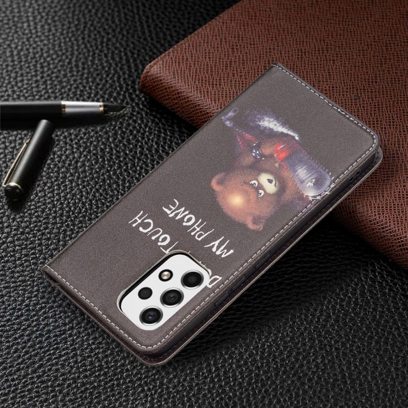 Capa De Celular Para Samsung Galaxy A53 5G Flip Urso Perigoso