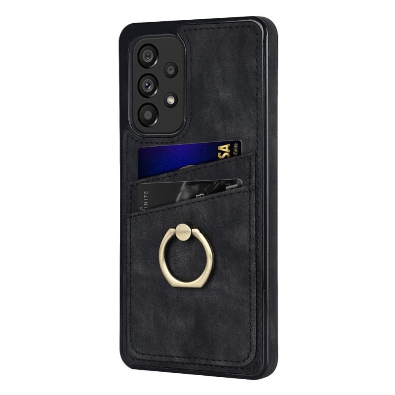 Capa De Celular Para Samsung Galaxy A53 5G Suporte Para Anel Vintage E Porta-cartões