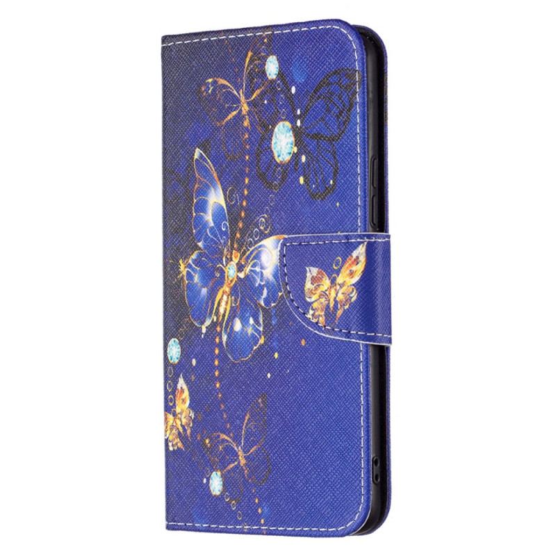 Capa De Couro Para Samsung Galaxy A53 5G Borboletas Da Noite