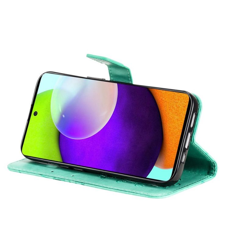 Capa De Couro Para Samsung Galaxy A53 5G De Cordão Borboletas Gigantes