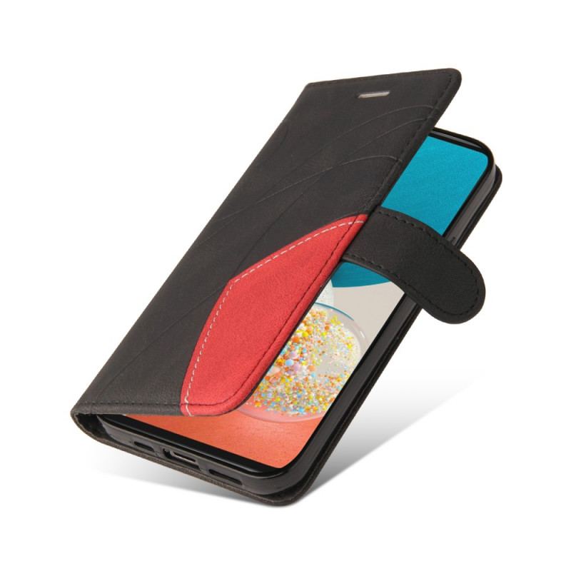 Capa De Couro Para Samsung Galaxy A53 5G Dois Tons