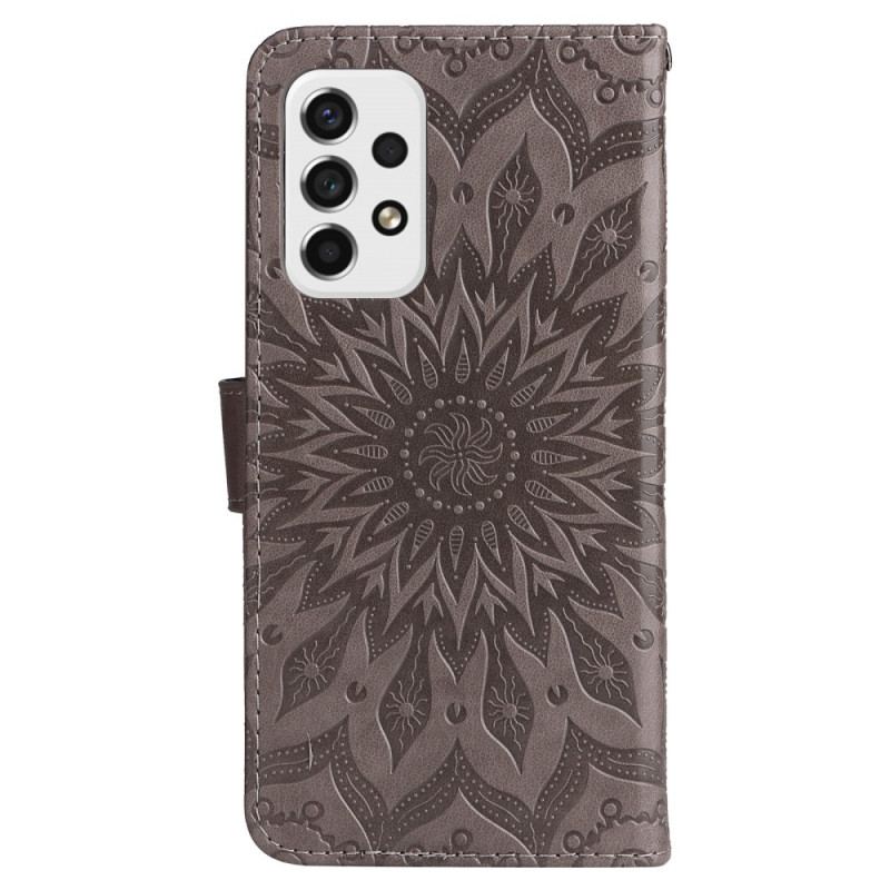 Capa De Couro Para Samsung Galaxy A53 5G Flor Do Sol