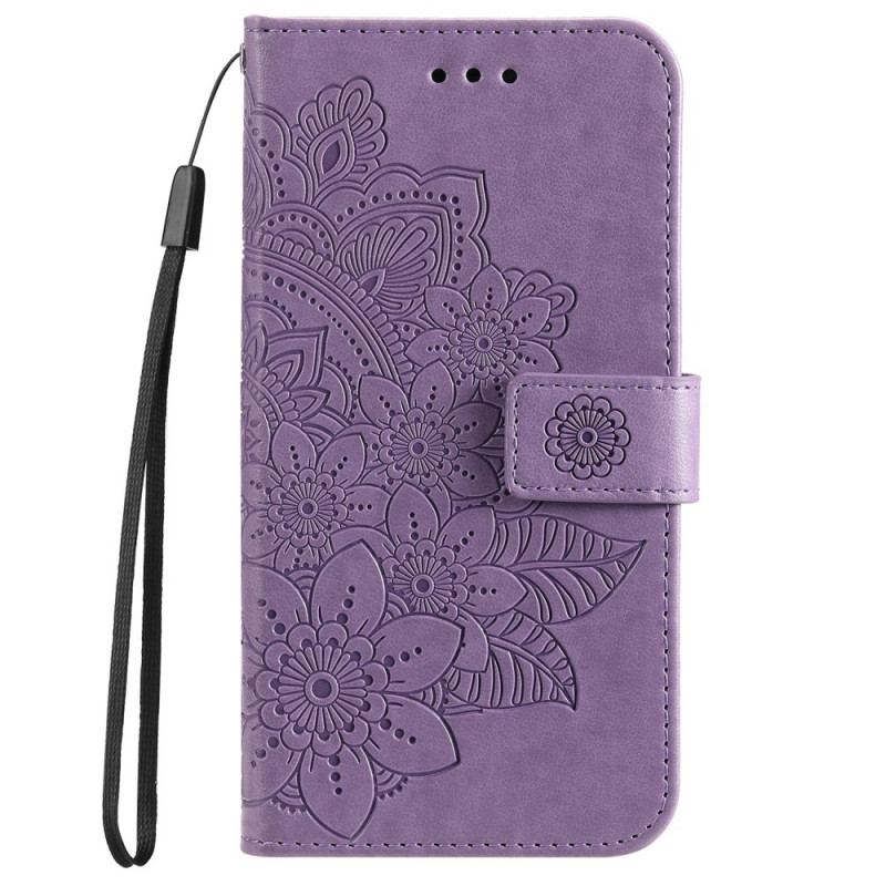 Capa De Couro Para Samsung Galaxy A53 5G Flor Mandala