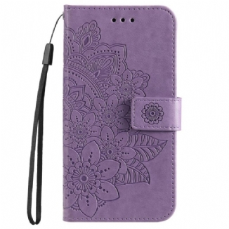 Capa De Couro Para Samsung Galaxy A53 5G Flor Mandala