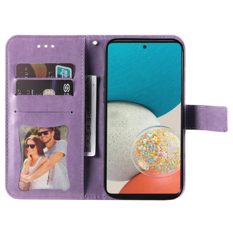 Capa De Couro Para Samsung Galaxy A53 5G Flor Mandala