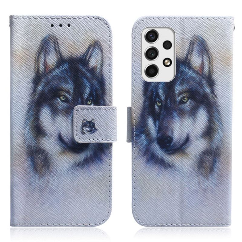 Capa De Couro Para Samsung Galaxy A53 5G Olhar Canino