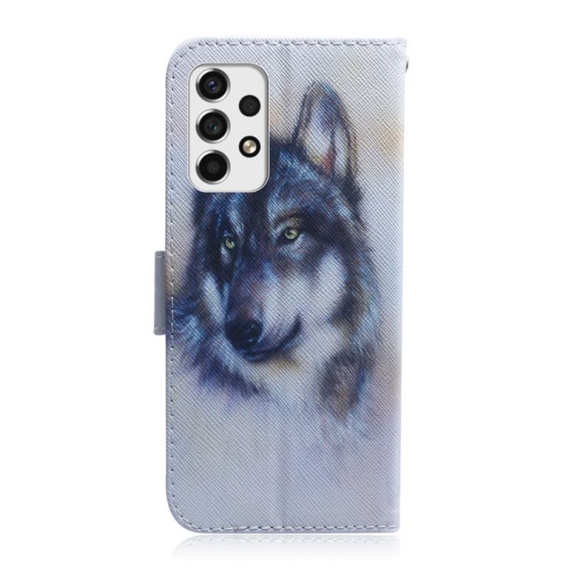 Capa De Couro Para Samsung Galaxy A53 5G Olhar Canino