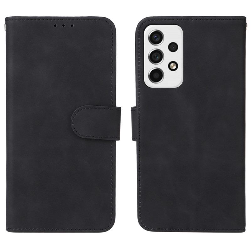 Capa De Couro Para Samsung Galaxy A53 5G Toque De Pele