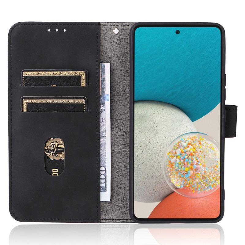 Capa De Couro Para Samsung Galaxy A53 5G Toque De Pele