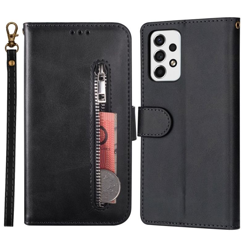 Capa Flip Para Samsung Galaxy A53 5G Bolsa Com Cordão