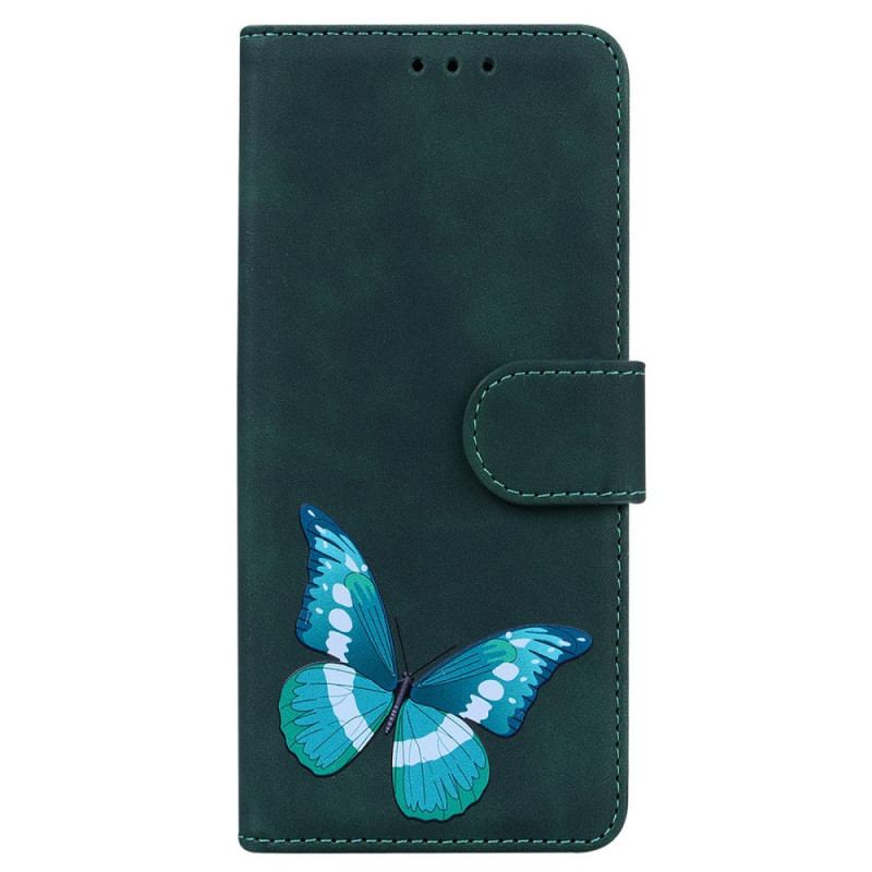 Capa Flip Para Samsung Galaxy A53 5G Borboleta Com Toque De Pele