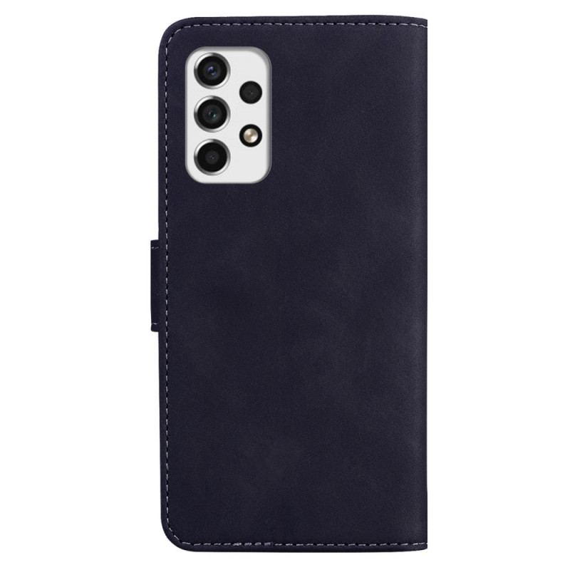 Capa Flip Para Samsung Galaxy A53 5G Borboleta Com Toque De Pele