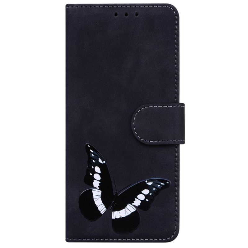 Capa Flip Para Samsung Galaxy A53 5G Borboleta Com Toque De Pele