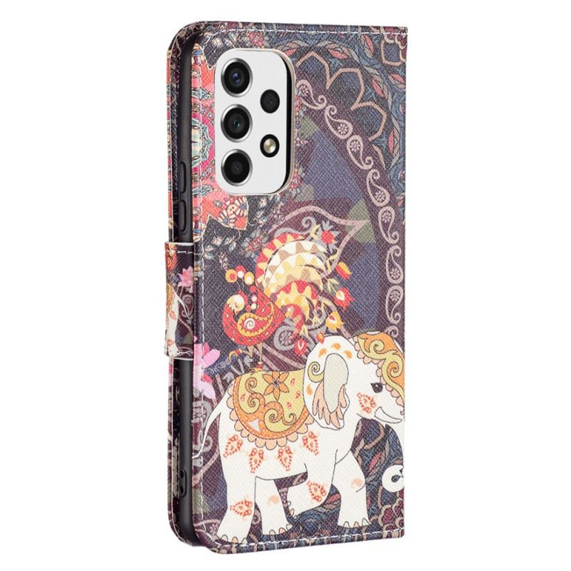 Capa Flip Para Samsung Galaxy A53 5G Elefante Indiano