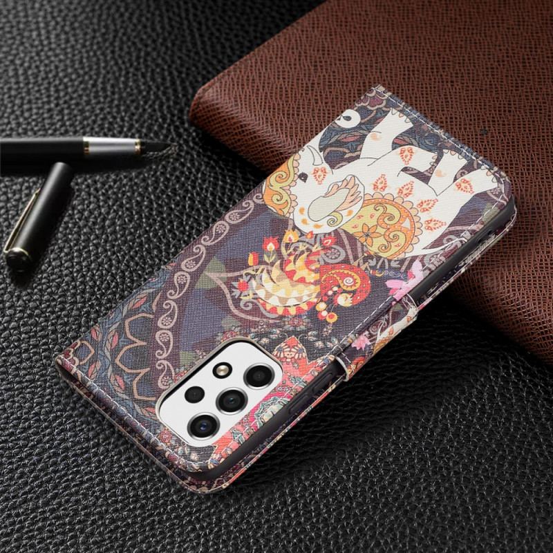 Capa Flip Para Samsung Galaxy A53 5G Elefante Indiano