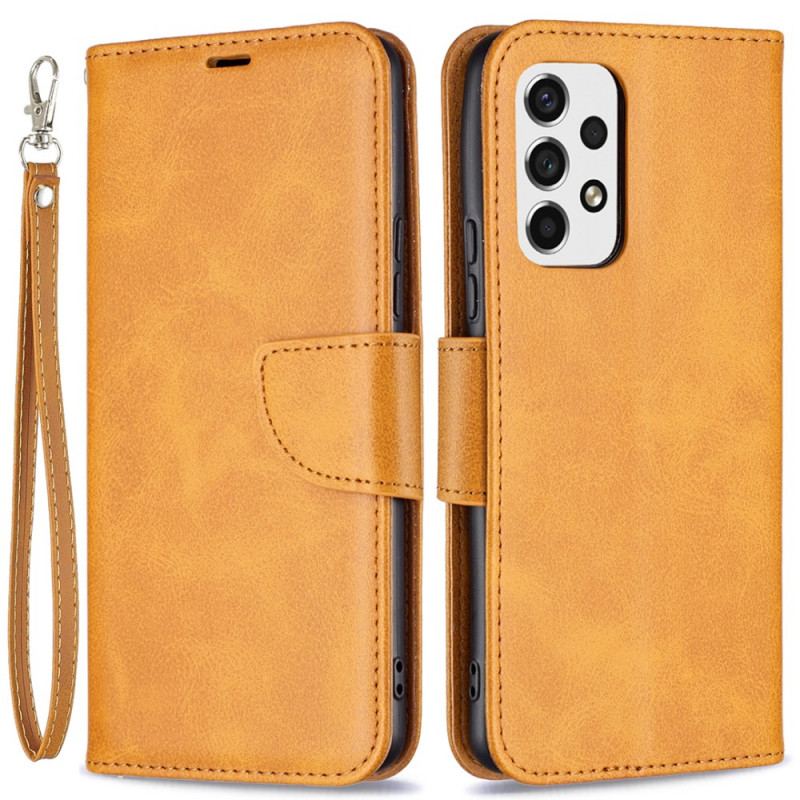 Capa Flip Para Samsung Galaxy A53 5G Fecho Oblíquo Liso