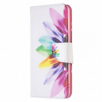 Capa Flip Para Samsung Galaxy A53 5G Flor Aquarela