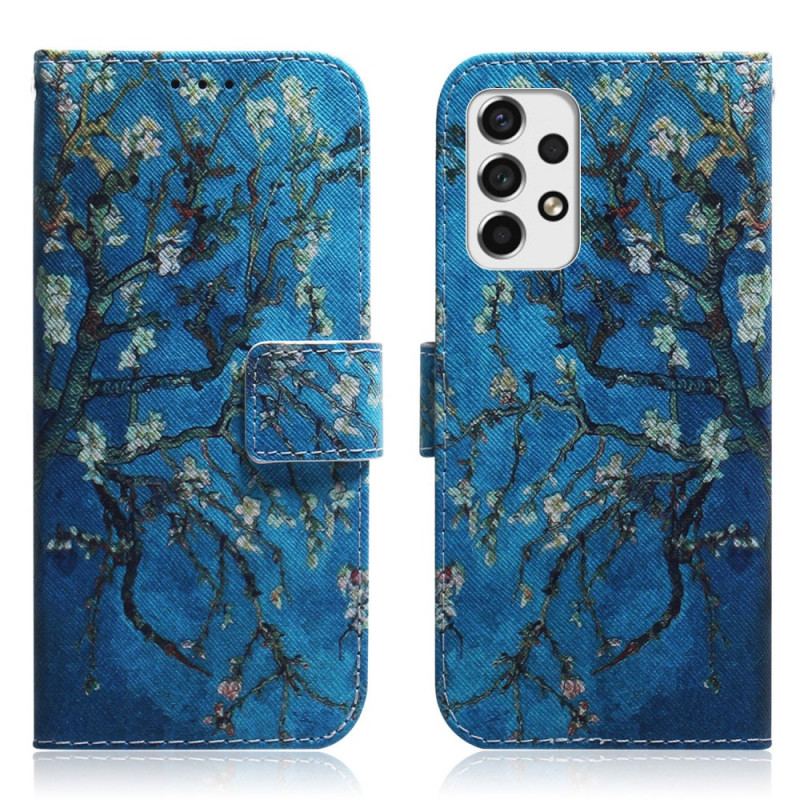 Capa Flip Para Samsung Galaxy A53 5G Ramo De Árvore Florido