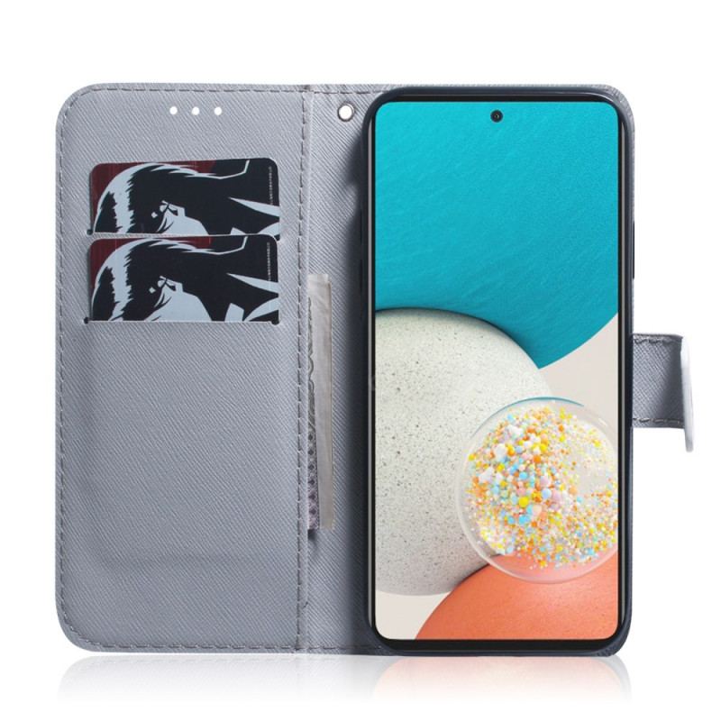 Capa Flip Para Samsung Galaxy A53 5G Ramo De Árvore Florido