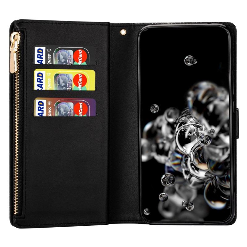 Capa Flip Para Samsung Galaxy A53 5G Capa Tipo Carteira Carteira Com Zíper De Lantejoulas