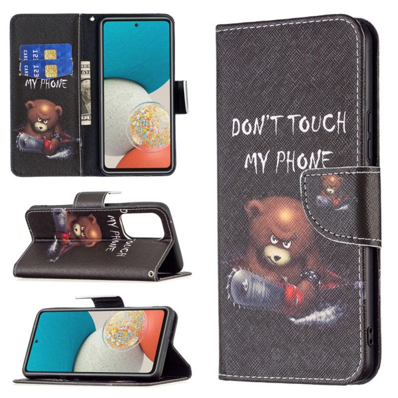 Capa Flip Para Samsung Galaxy A53 5G Urso Perigoso