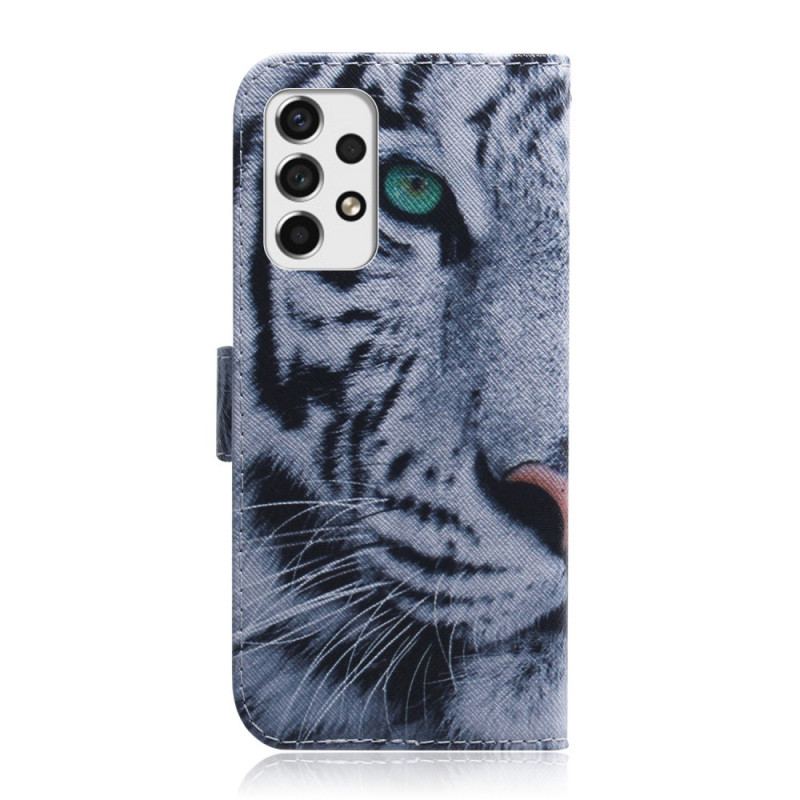 Capa Folio Para Samsung Galaxy A53 5G Cara De Tigre