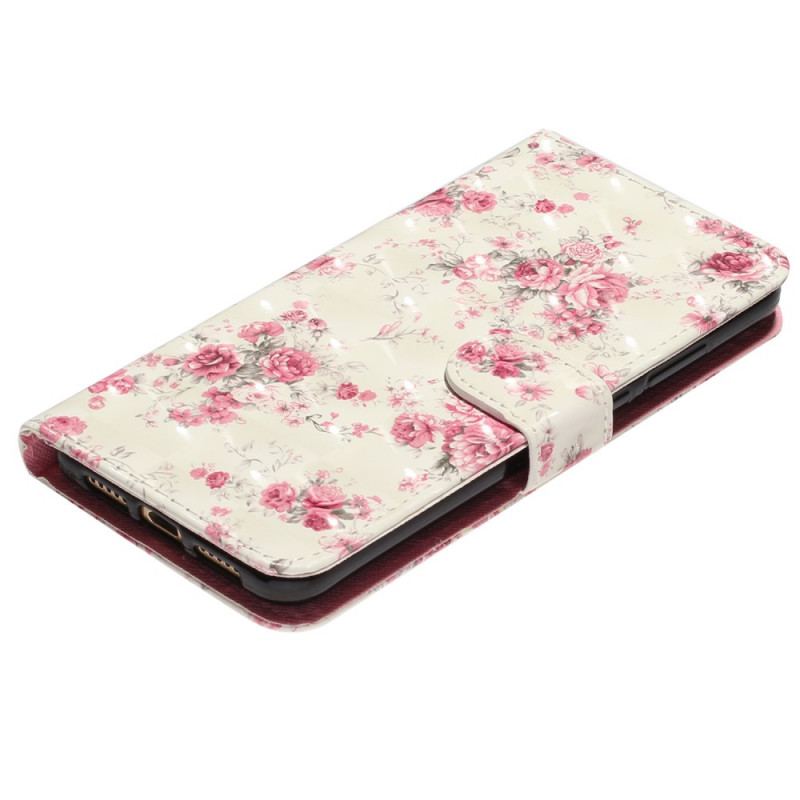 Capa Folio Para Samsung Galaxy A53 5G De Cordão Flores Da Liberdade Da Correia