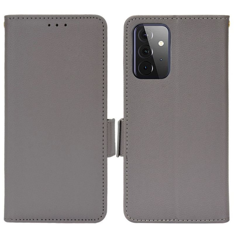 Capa Folio Para Samsung Galaxy A53 5G Couro Sintético De Lichia Tradicional