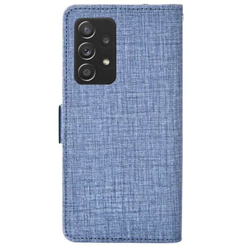 Capa Folio Para Samsung Galaxy A53 5G Jeans Com Porta-cartão Giratório