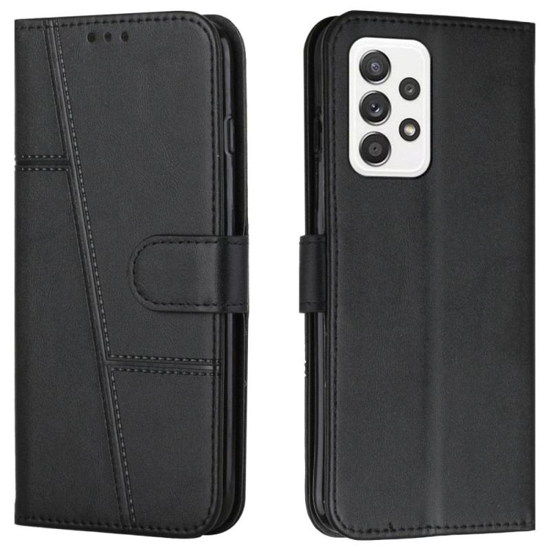 Capa Folio Para Samsung Galaxy A53 5G Padrão De Efeito De Couro