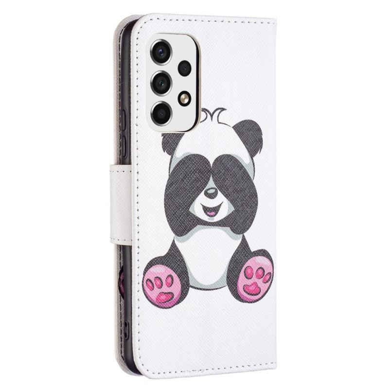 Capa Folio Para Samsung Galaxy A53 5G Panda Divertido