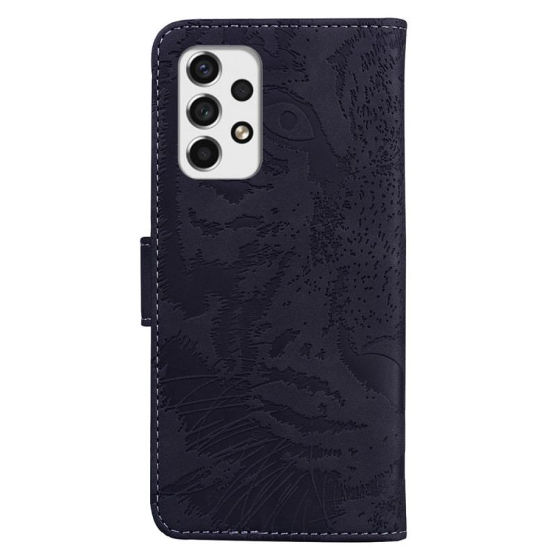 Capa Folio Para Samsung Galaxy A53 5G Pegada De Tigre