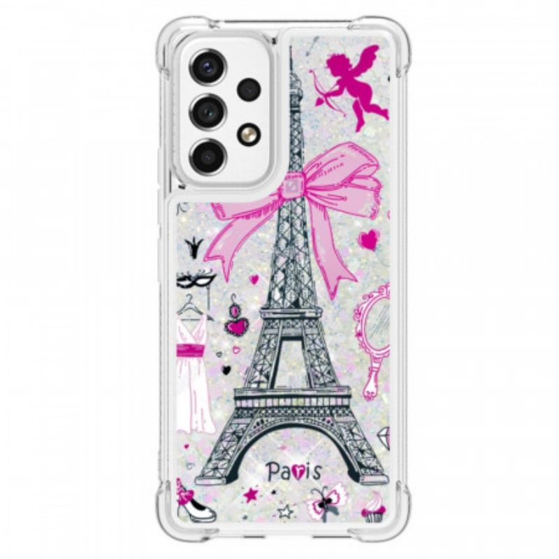 Capa Para Samsung Galaxy A53 5G As Lantejoulas Da Torre Eiffel