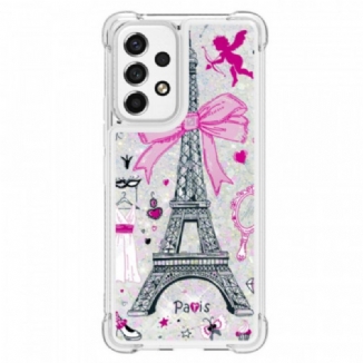 Capa Para Samsung Galaxy A53 5G As Lantejoulas Da Torre Eiffel